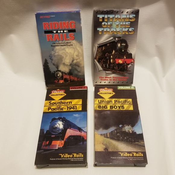 Vintage Other - 4 vtg trains out west VHS tapes